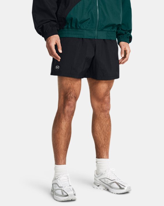 Men's UA Crinkle Woven Volley Shorts in Black image number 0